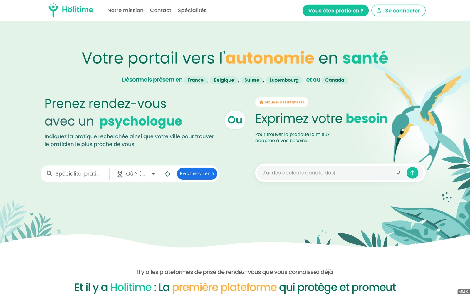 Aperçu du site Holitime