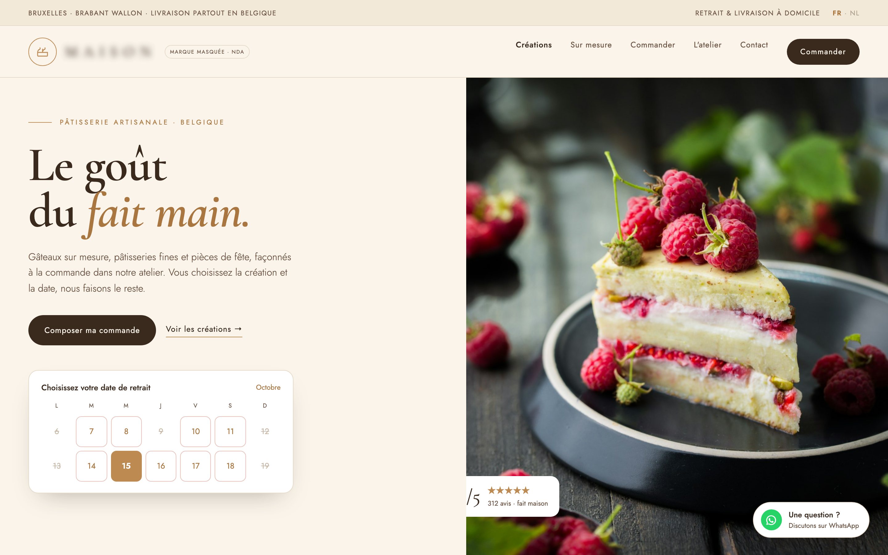 Aperçu du site Pâtisserie artisanale